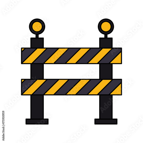 roadblock road sign icon image vector illustration design 