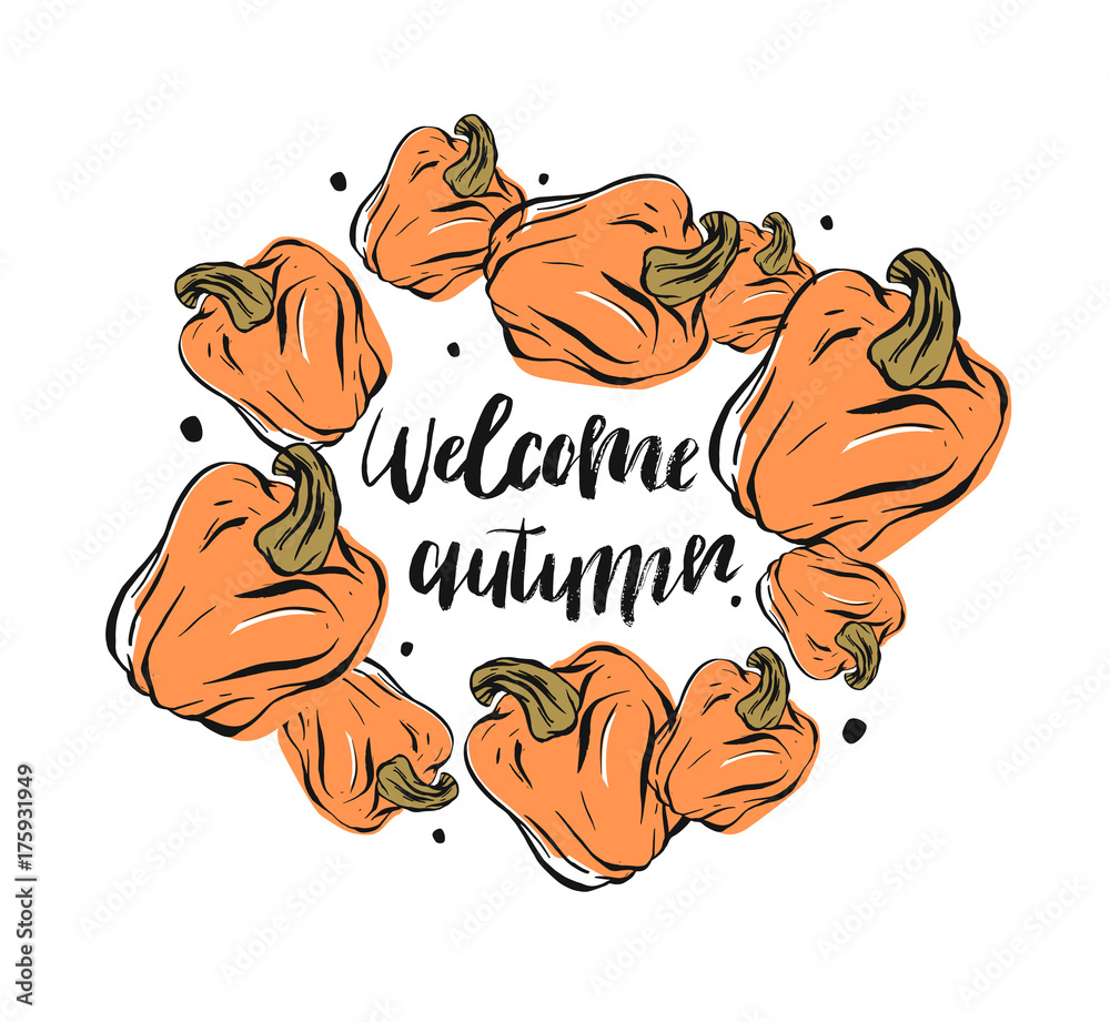 Obraz premium Hand drawn vector abstract card template