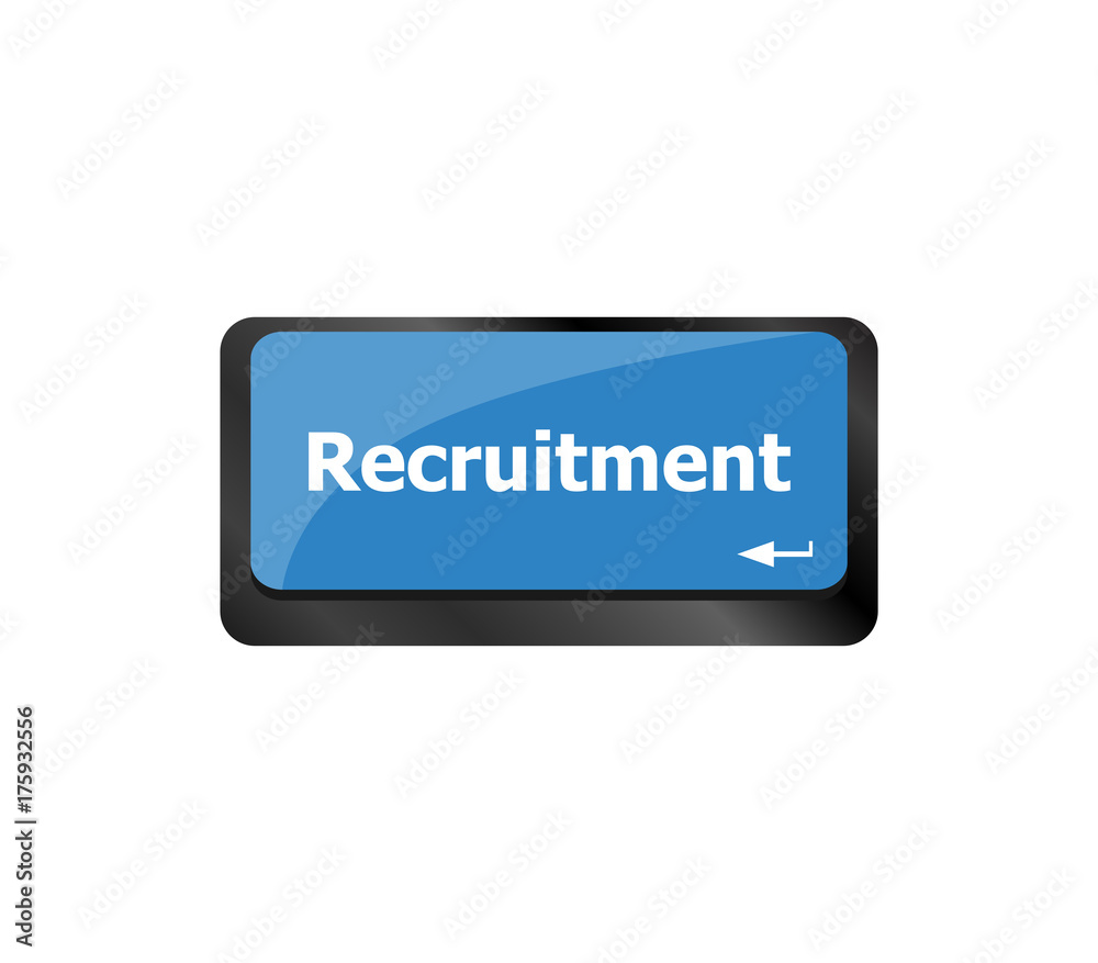 Recruitment directly button with icon in a elegant keyboard Recruitment directly button with icon in a elegant keyboard