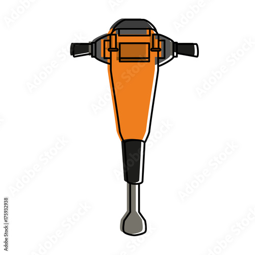 jackhammer tool icon image vector illustration design 
