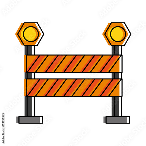 roadblock road sign icon image vector illustration design 