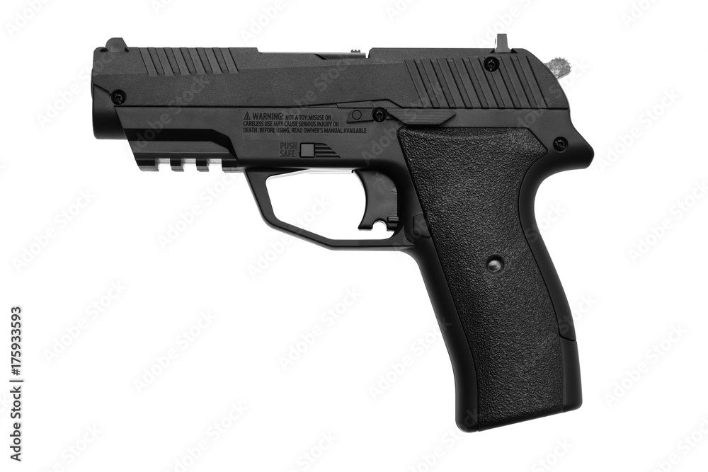 pneumatic pistol isolated on white pneumatic pistol isolated on white