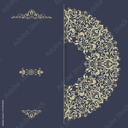 Vector mandala decor for your design with abstract ornament. Vector tribal business card. Oriental design Layout. Islam, Arabic, Indian, ottoman motifs. Ornamental doodle background.