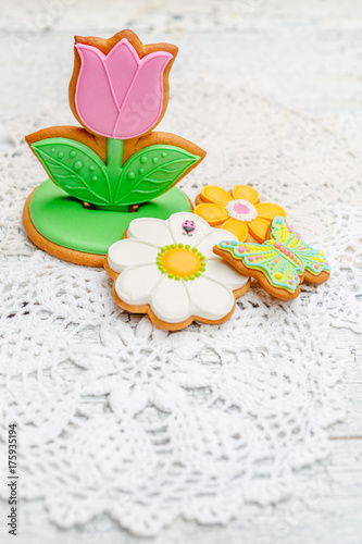 Beautiful glazed Easter cookies