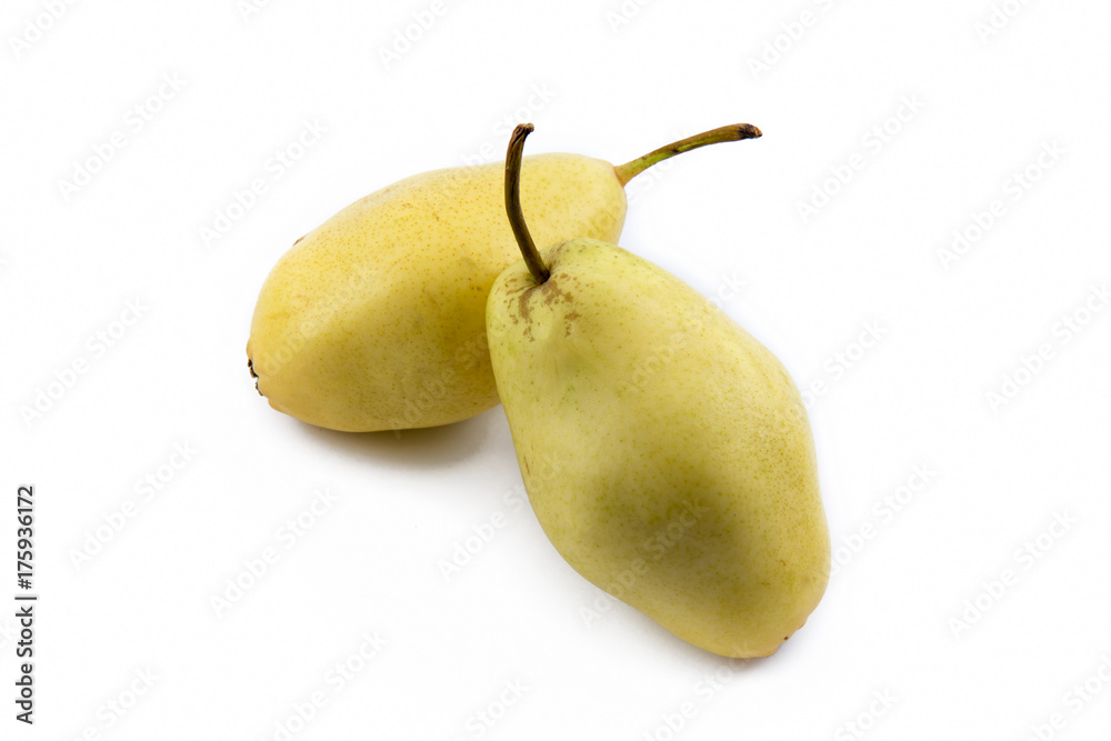 Yellow Pears Isolated On White Backround Yellow Pears Isolated On White Backround