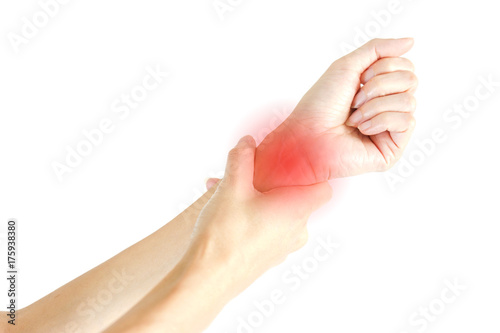 Woman Wrist Pain on white background