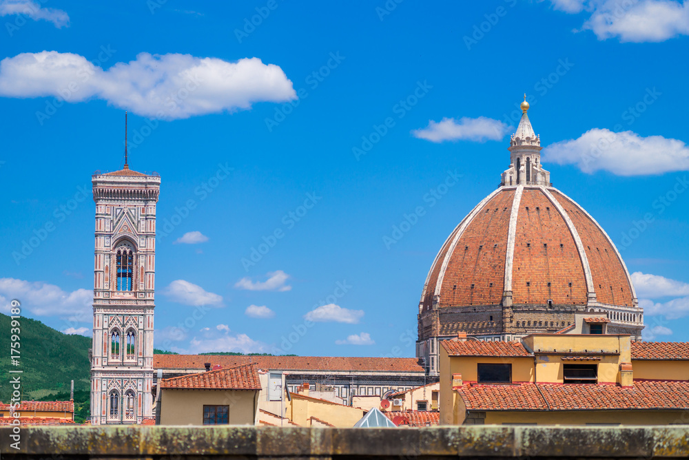 Florence background with the main cathedral dome.