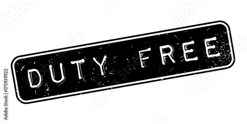Duty Free rubber stamp. Grunge design with dust scratches. Effects can be easily removed for a clean, crisp look. Color is easily changed.
