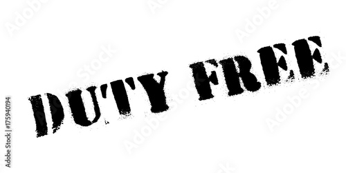 Duty Free rubber stamp. Grunge design with dust scratches. Effects can be easily removed for a clean, crisp look. Color is easily changed.