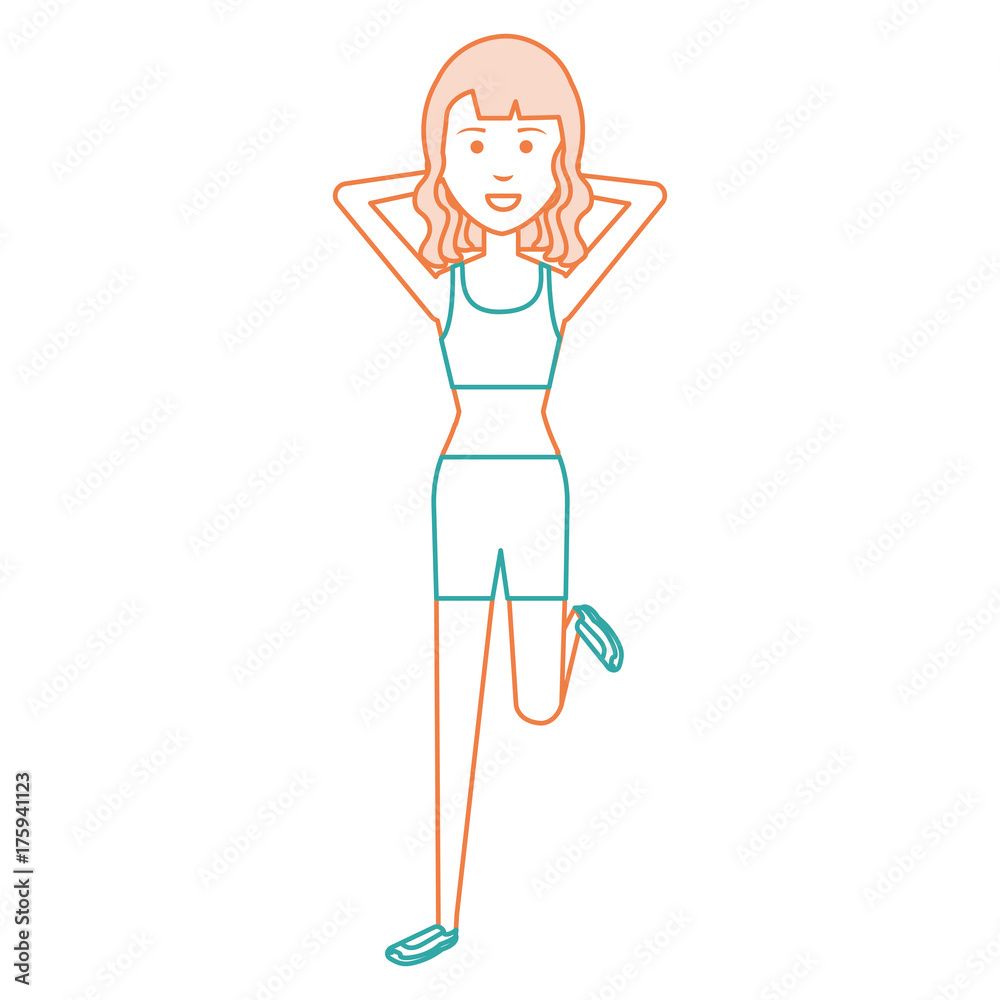 woman doing exercise character