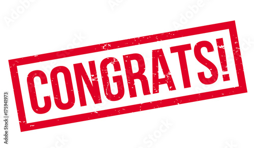 Congrats rubber stamp. Grunge design with dust scratches. Effects can be easily removed for a clean, crisp look. Color is easily changed.