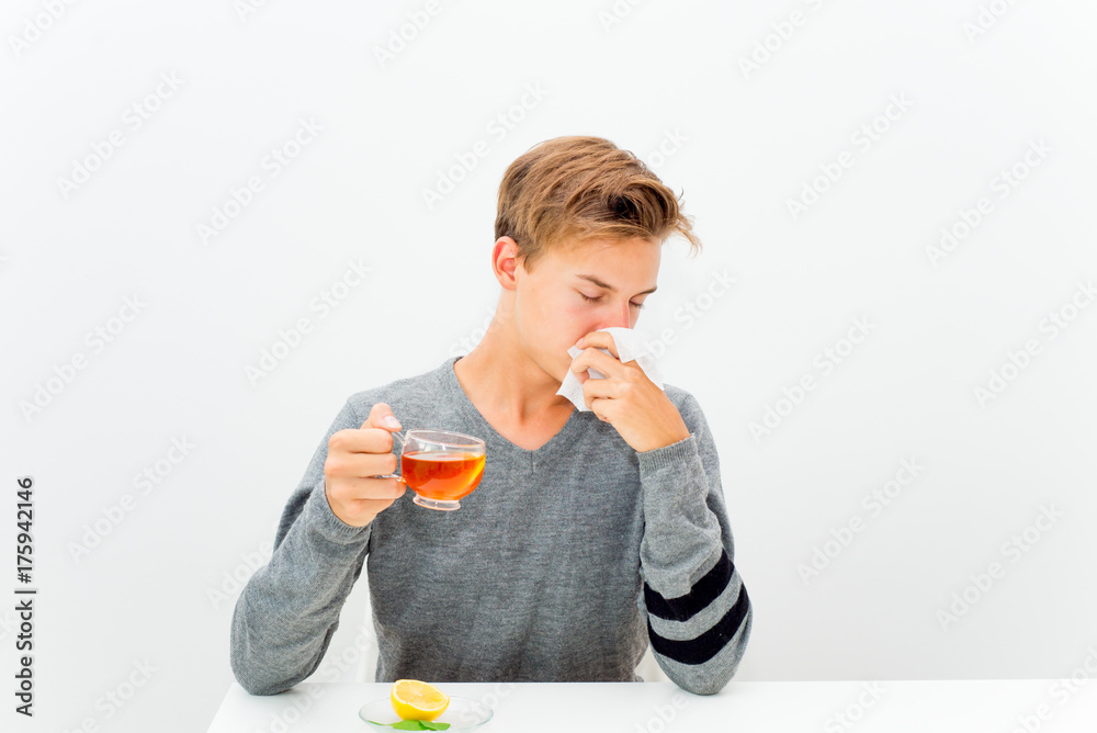 Guy having flu Guy having flu