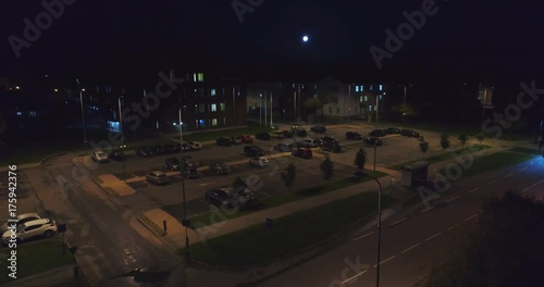 Wallpaper Mural Aerial view of hospital at night. City landscape. Streets with cars at night. Torontodigital.ca