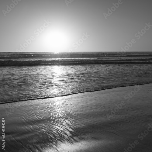 Nature fine art. Natural background.  Black and White. Ocean surf, long exposure. San Diego Beach, California. photo