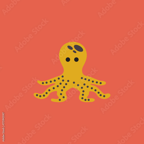 Octopus, vector cartoon illustration