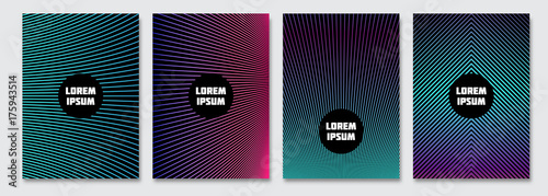 Cover design template. Vector minimal abstract background with gradient lines. Flyer, poster, brochure design. A4 size.
