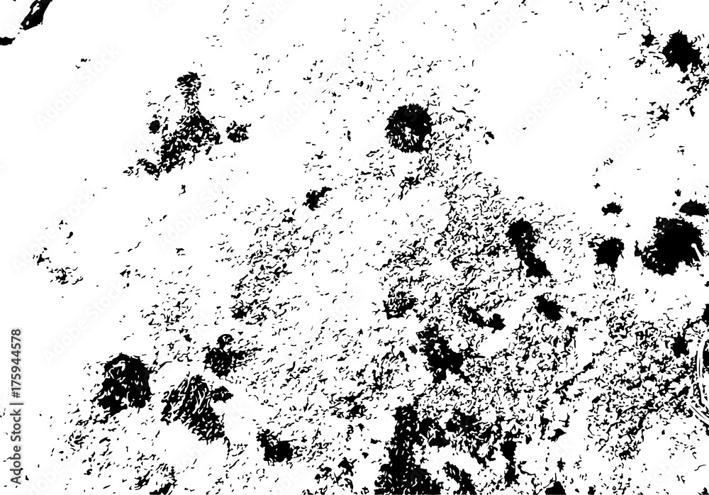 Abstract distressed texture of stains and grains on old stone surface. Grunge vector overlay. Black and white vector background for retro design. Abstract distressed texture of stains and grains on old stone surface. Grunge vector overlay. Black and white vector background for retro design.