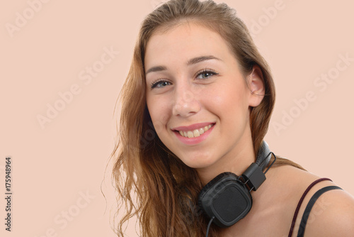 Portrait of a young woman with a beautiful smile