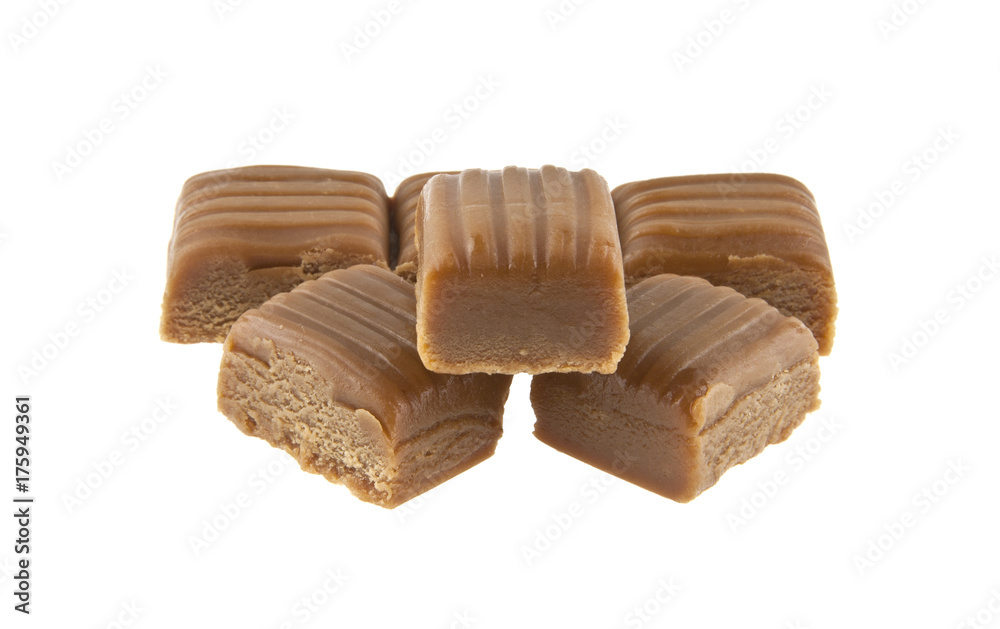 caramel isolated on white background caramel isolated on white background