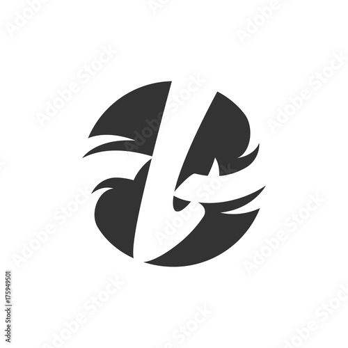 Crochet hook icon. Vector logo on white background