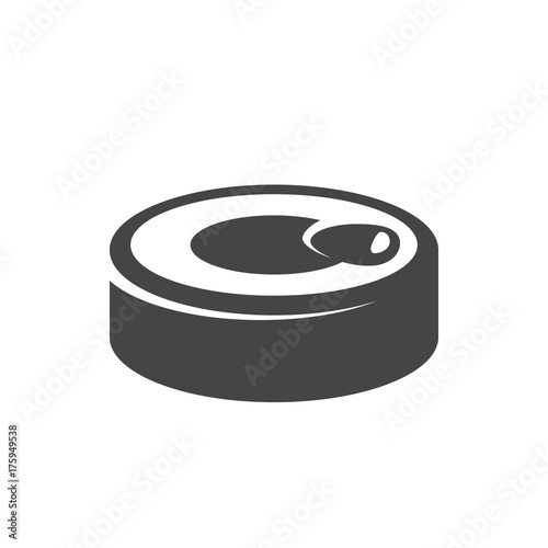 Canned food icon. Vector logo on white background