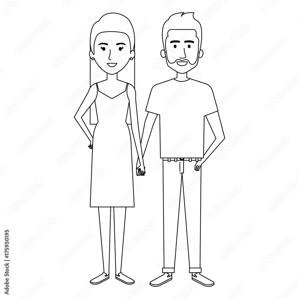 lovers couple avatars character