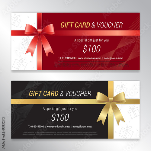Gift voucher, certificate or discount card template for promo compliment