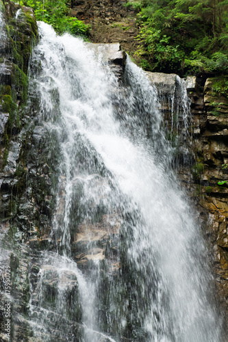 waterfall Zhenetskyi Huk Ukrainian Carpathians photo