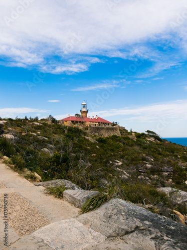 Barrenjoey lighthouse at palm beach viewed from distance