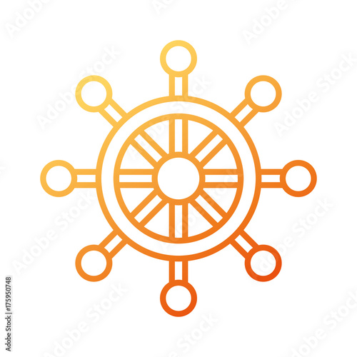 boat steering wheel nautical adventure travel icon on white background vector illustration