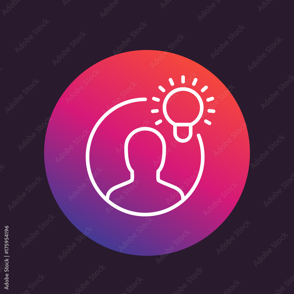 idea, insight linear vector icon idea, insight linear vector icon