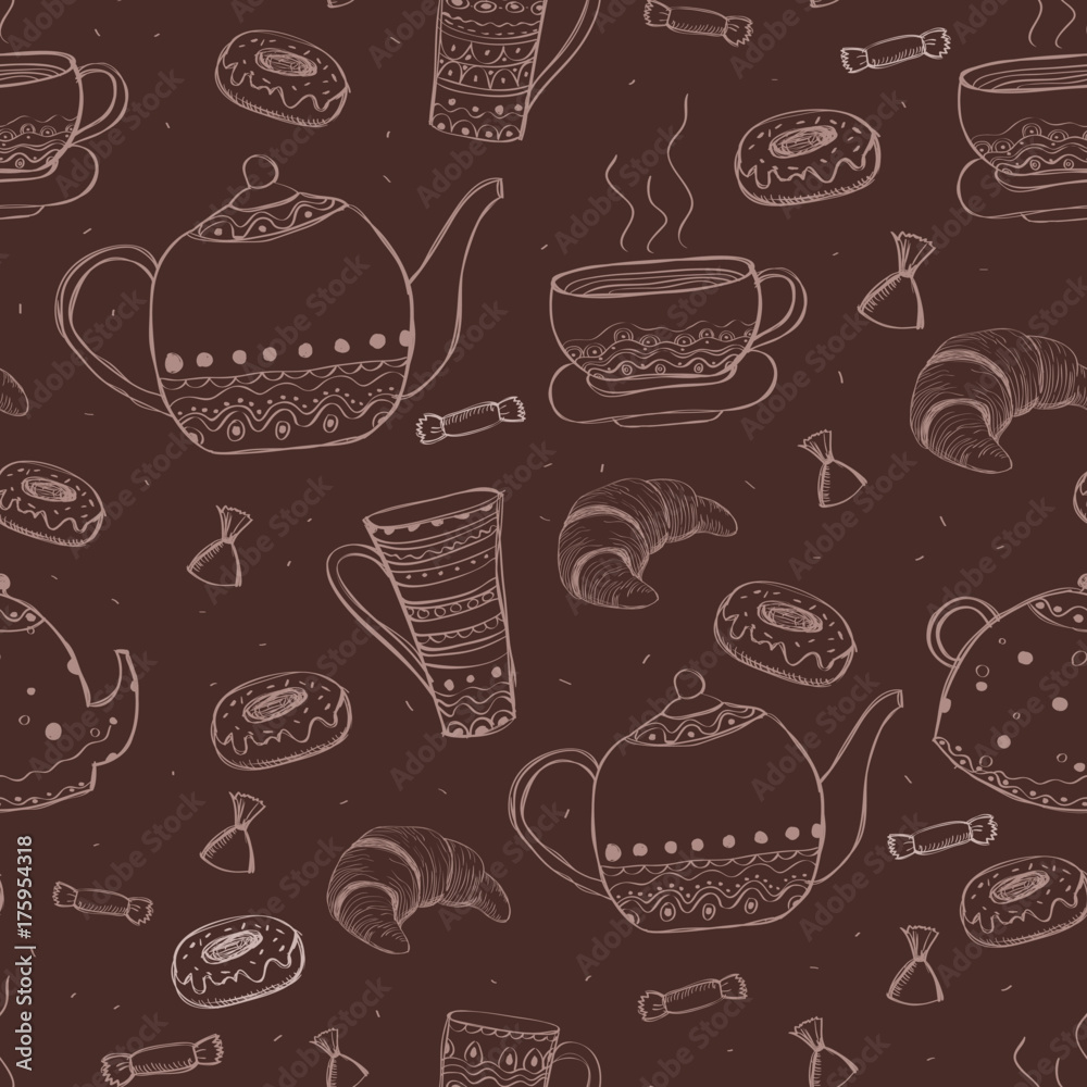  illustration vector graphic arts tea pattern