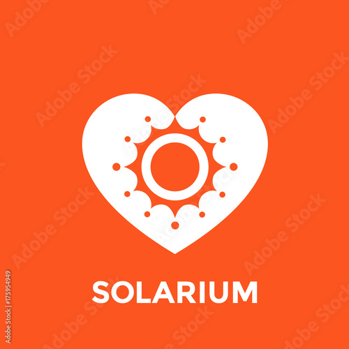solarium logo, sun and heart