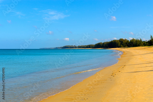 Beautiful tropical beach with sea view  clean water and blue sky