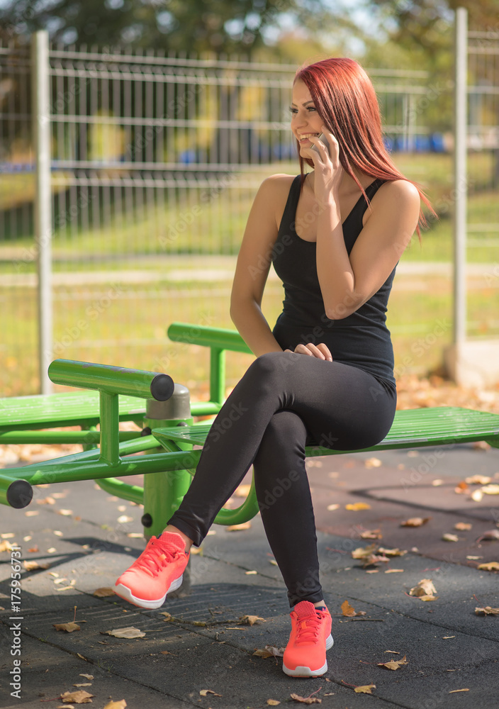 Beauty young woman use phone Beauty young woman use phone