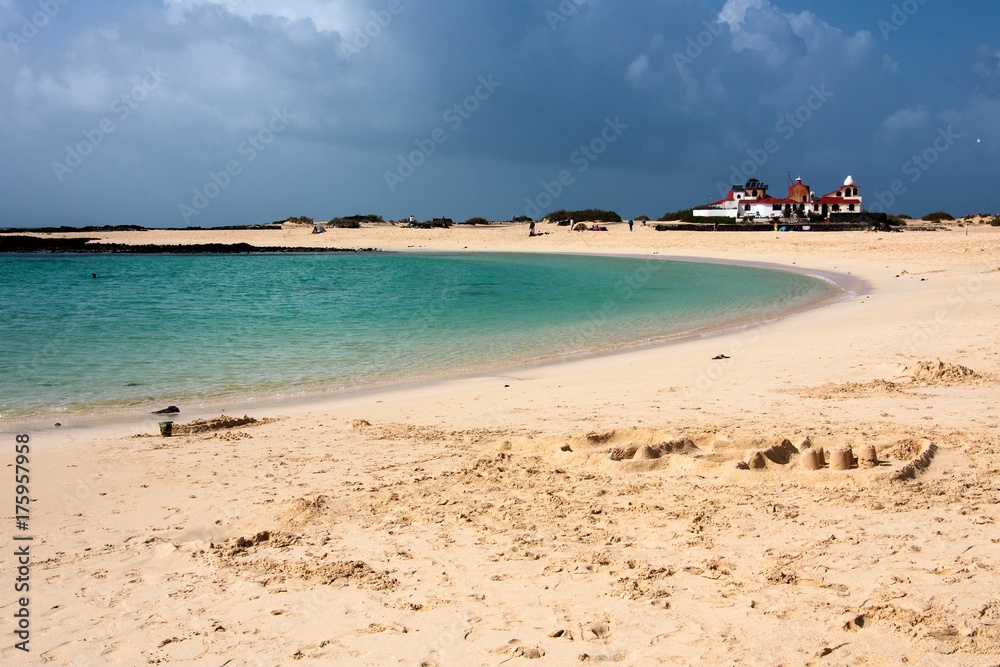 Beautiful sandy beach in El Cotillo Beautiful sandy beach in El Cotillo