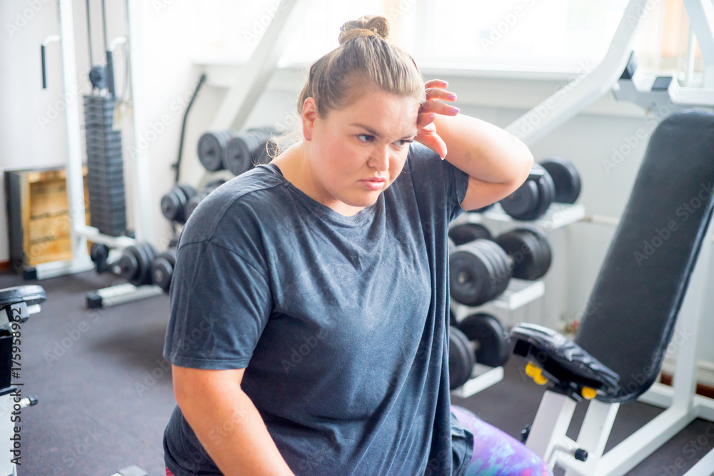 Fat girl in a gym Fat girl in a gym
