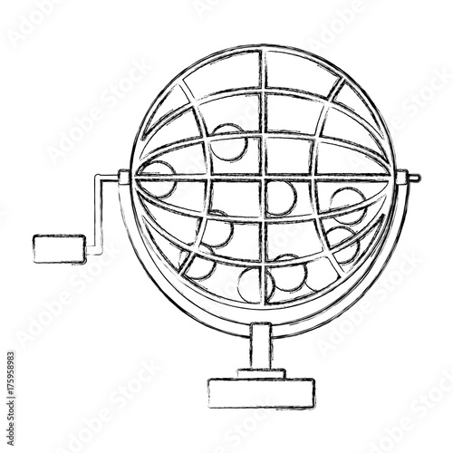lottery wheel icon over white background vector illustration
