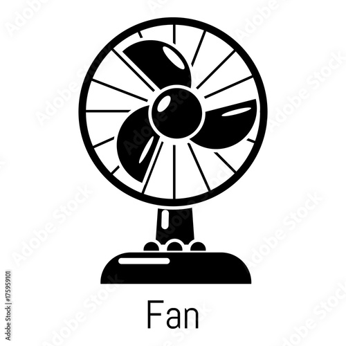 Fan icon, simple black style