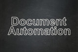 Finance concept: Document Automation on chalkboard background