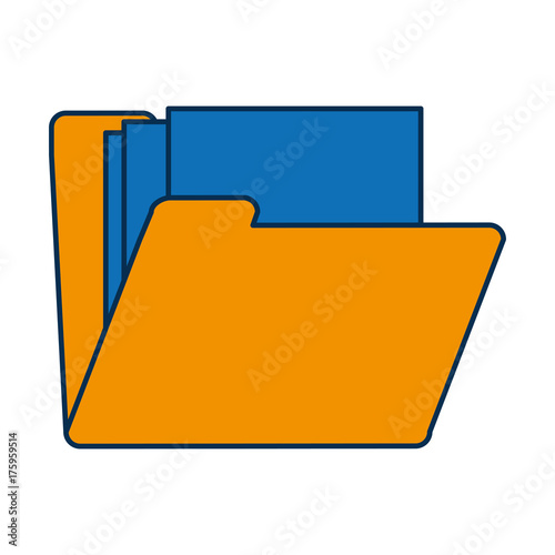 document folder icon over white background vector illustration