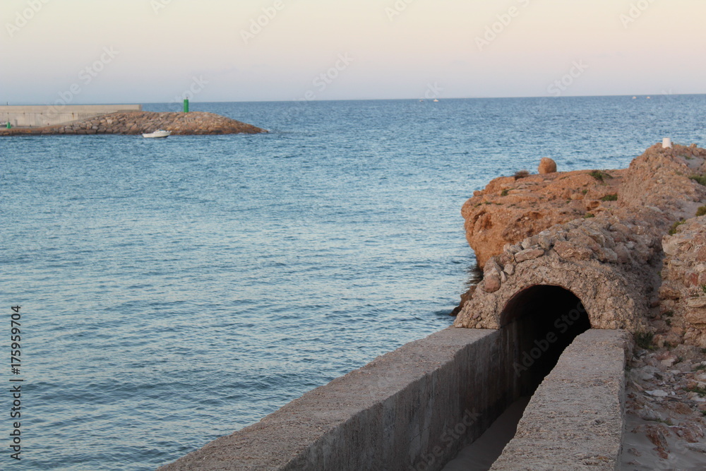 Old aqueduct on the sea