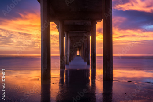 Ellen Browning Scripps Memorial Pier at sunset in La Jolla, California