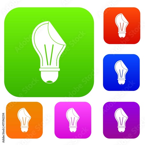 Bulb sticker set color collection