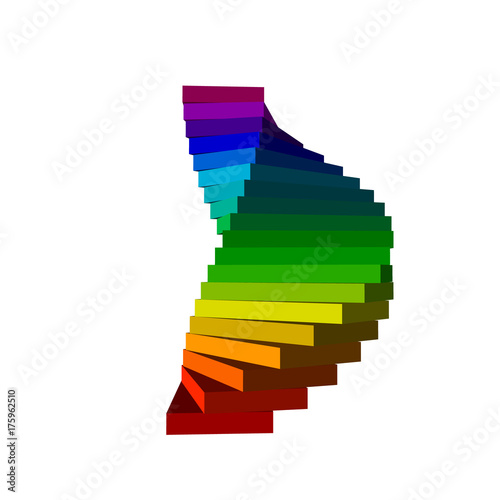 Spiral staircase. Isolated ...