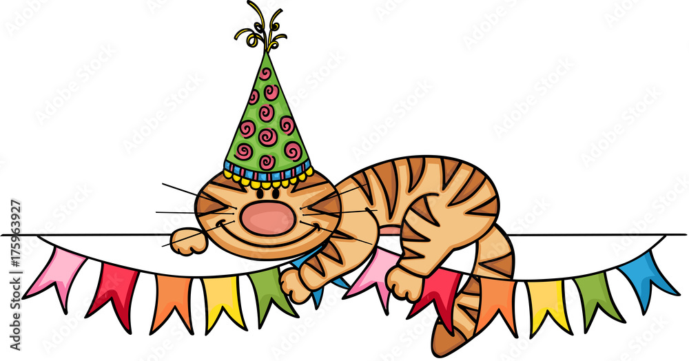 Birthday cat banner