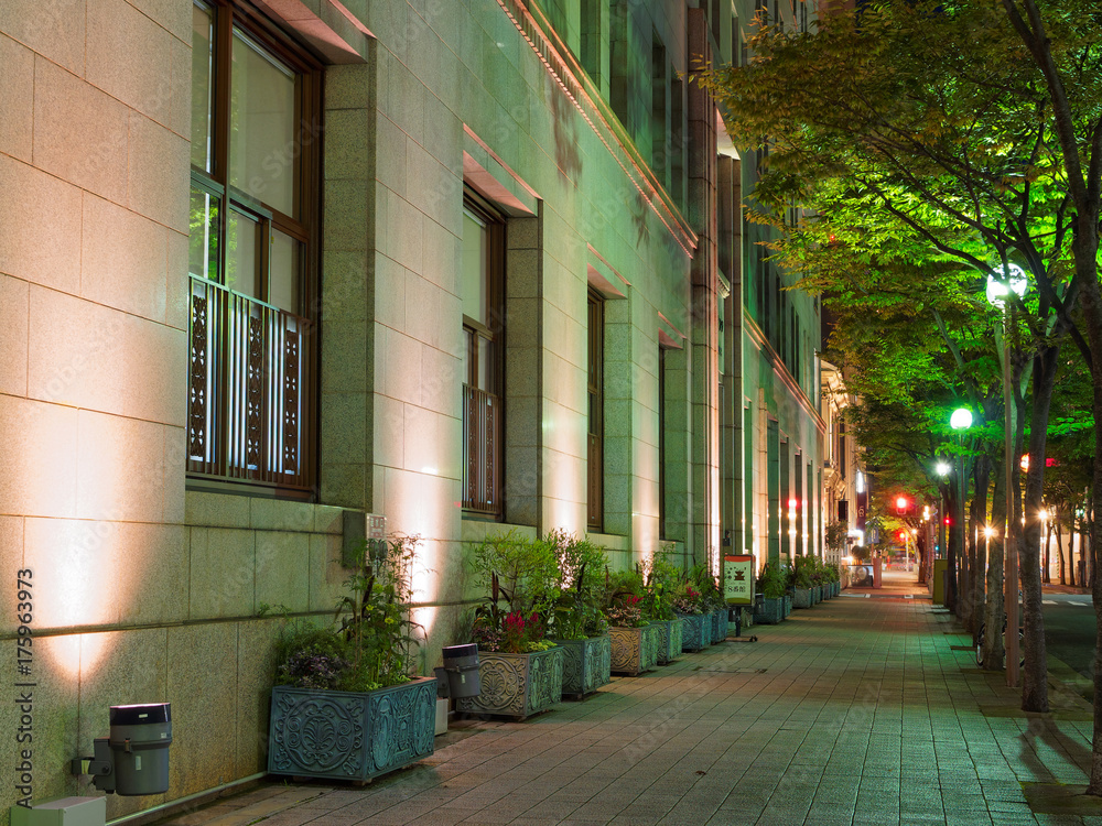 夜の神戸 旧居留地の街並み
