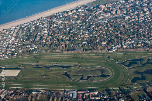 Vue aérienne de Deauville dans le Calvados en France