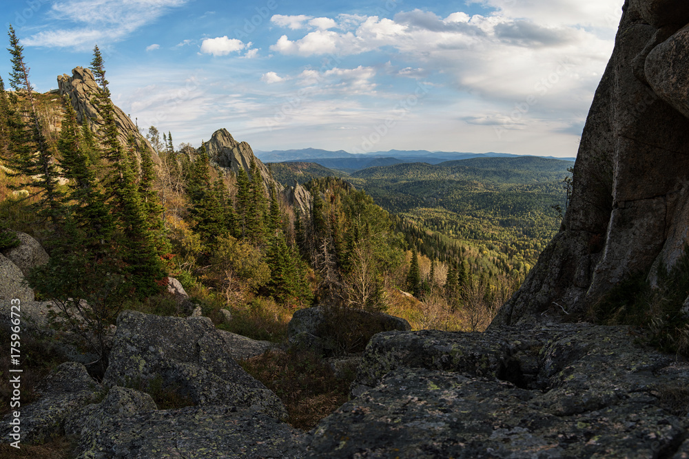 Beauty view in mountains of Altai. Kolyvan ridge - a mountain range in the north-west of the Altai Mountains, in the Altai Territory of Russia Beauty view in mountains of Altai. Kolyvan ridge - a mountain range in the north-west of the Altai Mountains, in the Altai Territory of Russia