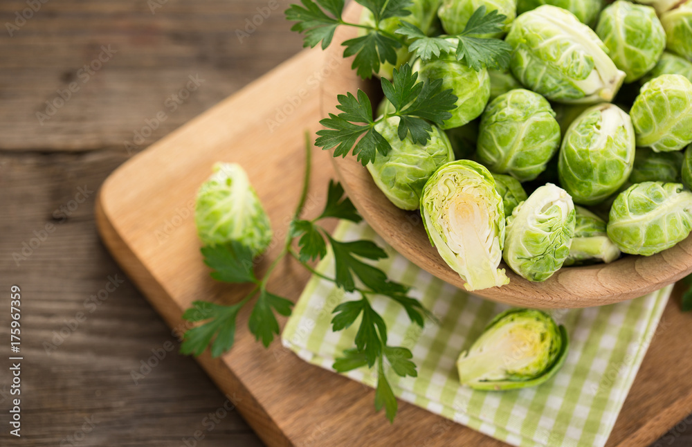 Fresh Brussel sprouts in the bowl Fresh Brussel sprouts in the bowl